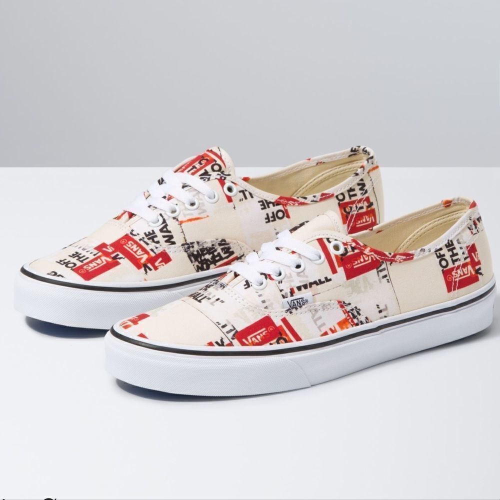 Vans White Packaging Tape Sneakers M8 W9.5 - Picture 2 of 4